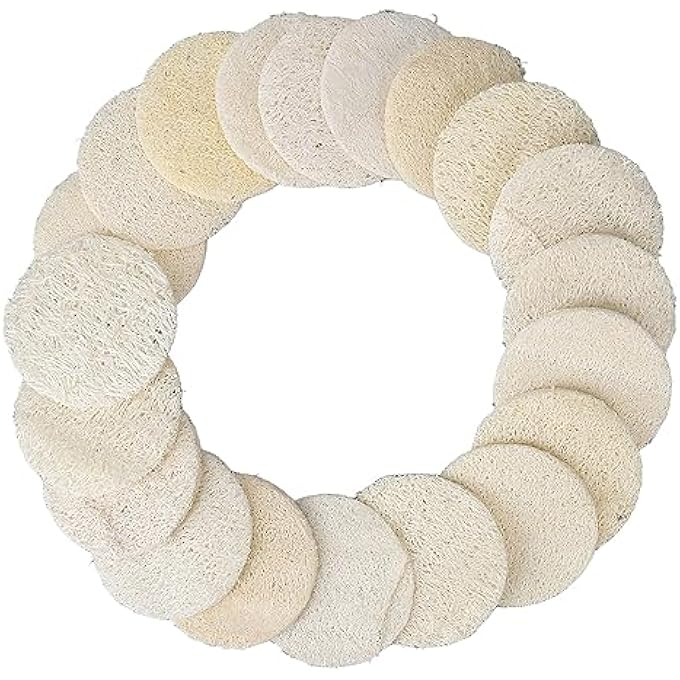 Sorandy Soft Gentle Body Facial Cleansing Makeup Remover Brush Facial Body Scrubbers Pad for Men Women Shower Bath 20pcs Loofah Sponge Exfoliating Face Pads - Image 1